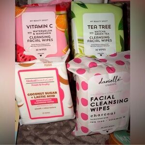 Facial Cleansing Wipes Variety Packs & single makeup remover towlettes